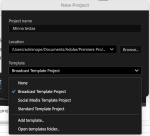 Broadcast Template Project ja Create
